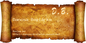 Dancsa Boglárka névjegykártya