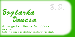 boglarka dancsa business card